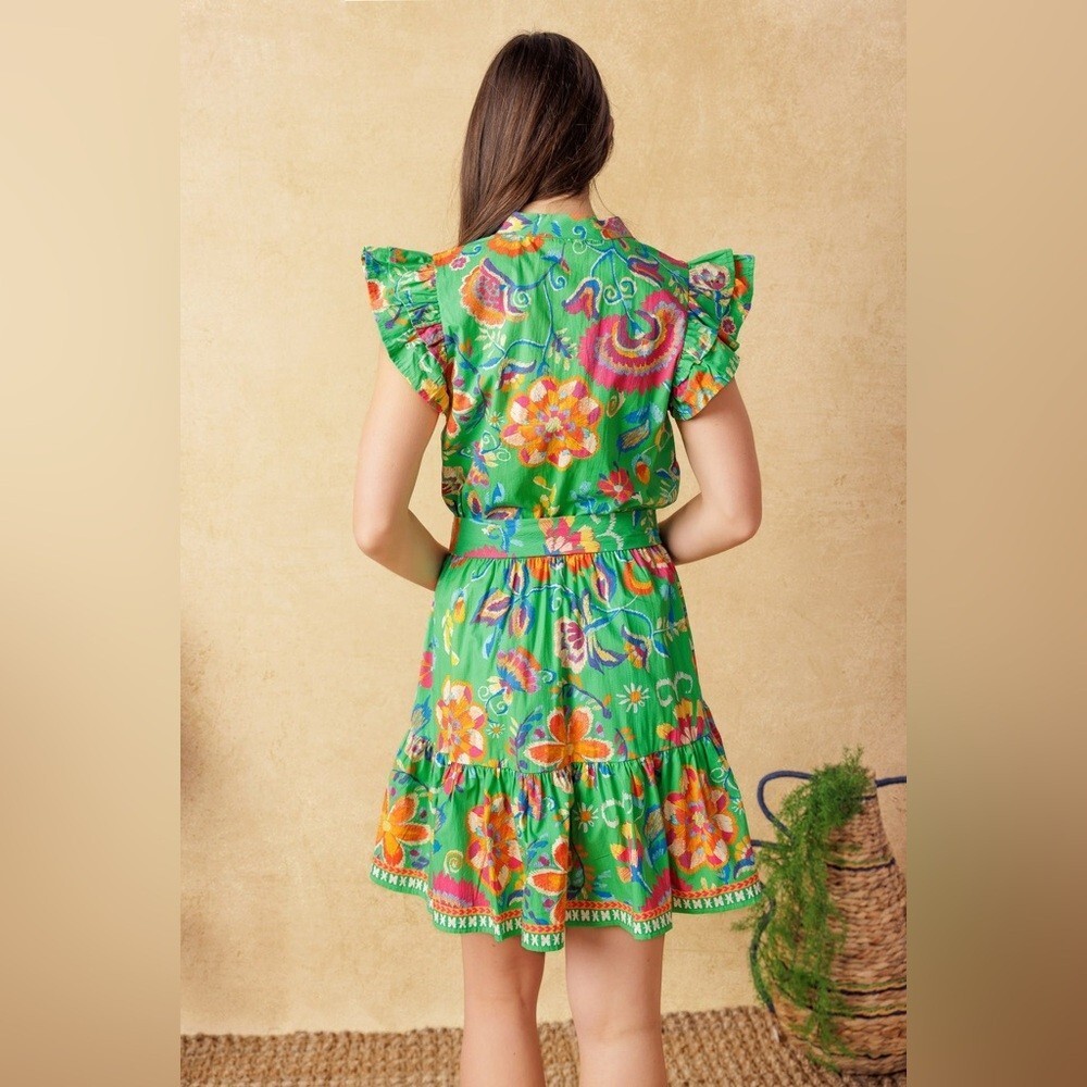 flying tomato BRIGHTER DAYS WOVEN MINI DRESS Size Large - Picture 5 of 7